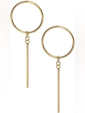 Uncommon James Gold Hoop Earrings with Slim Bar Drops